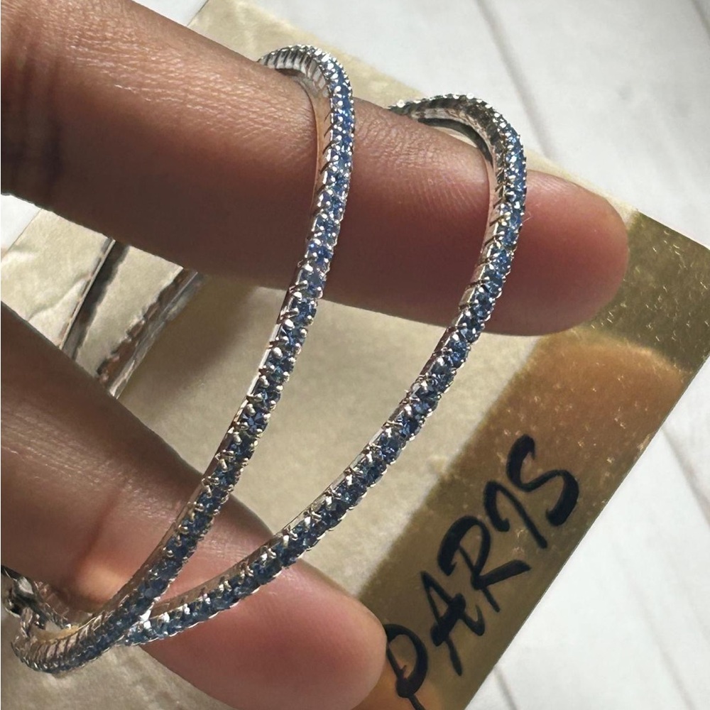 Elegant Blue Hoop Earrings